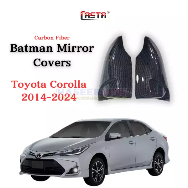 01 160 CAH SMBC C4 Carbon Fiber Batman Style Side Mirror Covers for Toyota Corolla 2014 2024 HaseebAutos.com