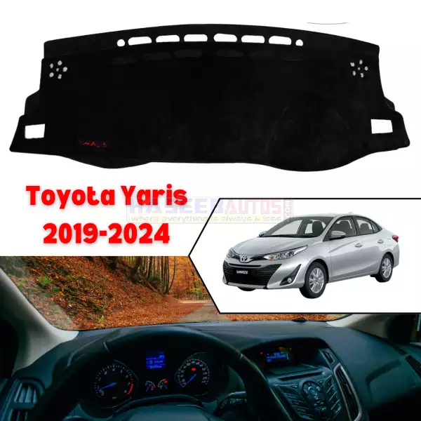 01 183 CAH DASHMAT YARIS2019 Custom Suede Flannel Dashboard Protector for Yaris 2019 2022 HaseebAutos.com