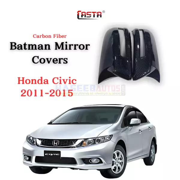 01 217 CAH SMBC CV2011 Carbon Fiber Batman Style Side Mirror Covers for Honda Civic 2011 2015 HaseebAutos.com