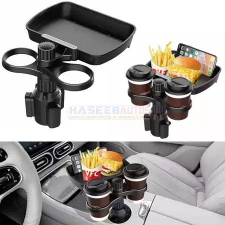 01 257 CAH CH MCH Double Drink Holder with Food Tray Expander for Cars HaseebAutos.com