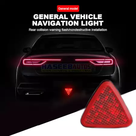 01 266 CAH LE F1 F1 Style Triangle Pilot Stop Safety Third Brake Light 12V HaseebAutos.com