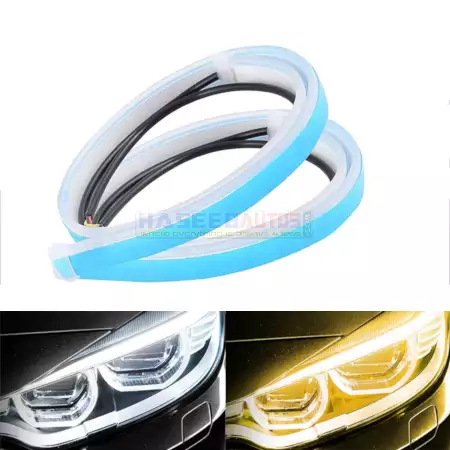 01 280 CAH LE EB DRL LED Car Headlight Eyebrows Light with Running Turn Signal HaseebAutos.com