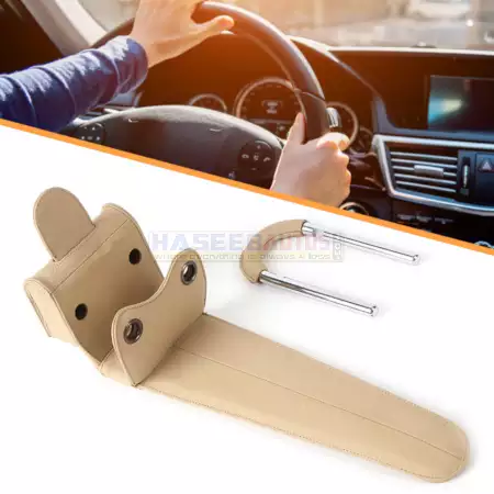 01 325 CAH ML 336 Leather Anti Theft Steering Wheel Lock for Cars HaseebAutos.com