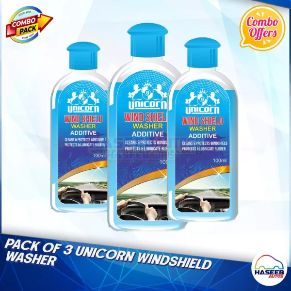 01 AH HA 0127 Pack of 3 Unicorn WindShield Washer 100ml haseebautos.com